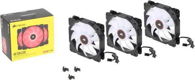 Alt view image 5 of 5 - Corsair AF Series AF120 LED (2018) CO-9050083-WW Red LED Case Fan, 3-Pack.