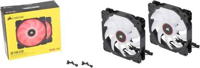 Alt view image 5 of 5 - Corsair AF Series AF140 LED (2018) CO-9050089-WW 140mm Red LED Case Fan, 2-Pack