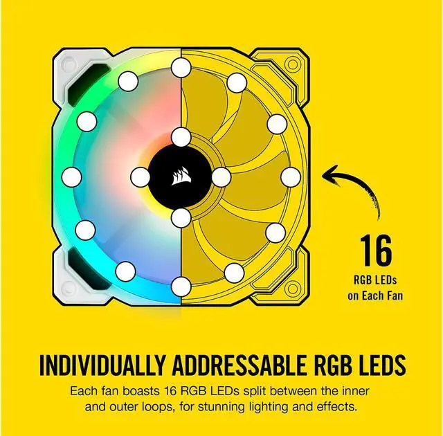 Alt view image 4 of 8 - Corsair LL Series CO-9050091-WW LL120 RGB, 120mm Dual Light Loop RGB LED PWM Fan, Single Pack, White.