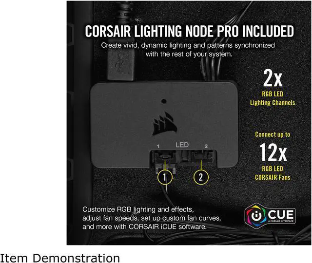 Alt view image 5 of 8 - Corsair LL Series CO-9050092-WW LL120 RGB, 120mm Dual Light Loop RGB LED PWM Fan, 3 Fan Pack with Lighting Node PRO, White