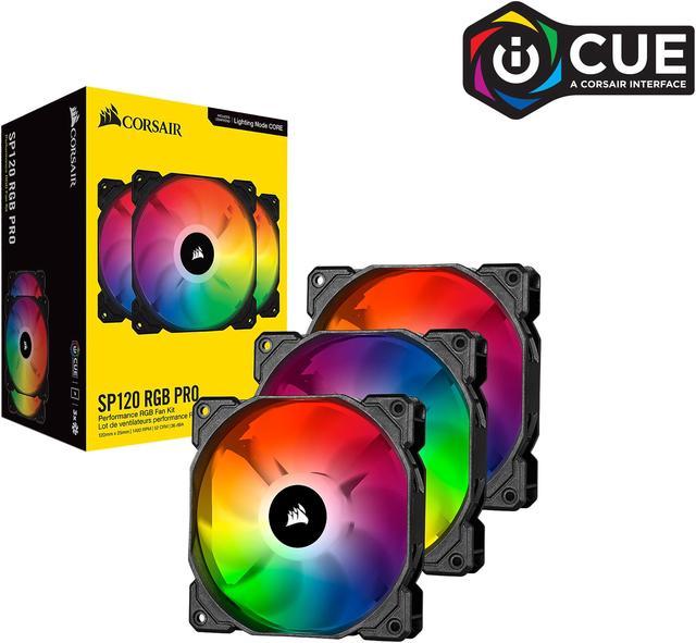 Corsair iCUE SP120 RGB PRO Performance 120mm Triple Fan Kit with Lighting  Node CORE - CO-9050094-WW