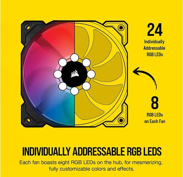 Alt view image 4 of 7 - Corsair iCUE SP120 RGB PRO Performance 120mm Triple Fan Kit with Lighting Node CORE - CO-9050094-WW