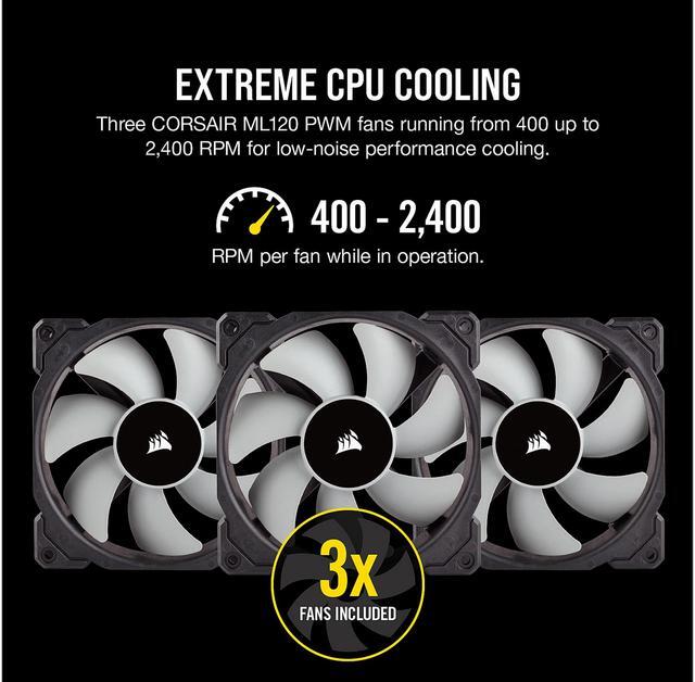 Alt view image 5 of 7 - CORSAIR iCUE H150i RGB PRO XT, 360mm Radiator, Triple 120mm PWM Fans, Advanced RGB Lighting and Fan Control with Software, Liquid CPU Cooler LGA 1700 Compatible