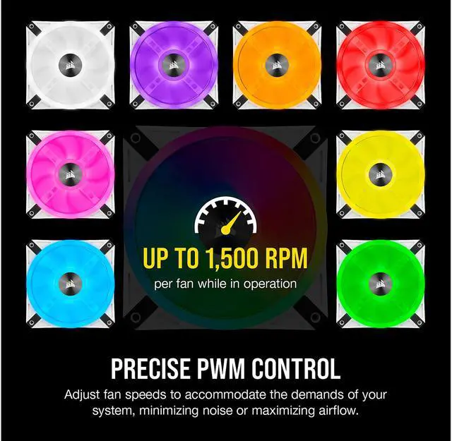 Alt view image 5 of 7 - CORSAIR QL Series, iCUE QL120 RGB, 120mm RGB LED PWM White Fan, Triple Fan Kit with Lighting Node CORE - CO-9050104-WW
