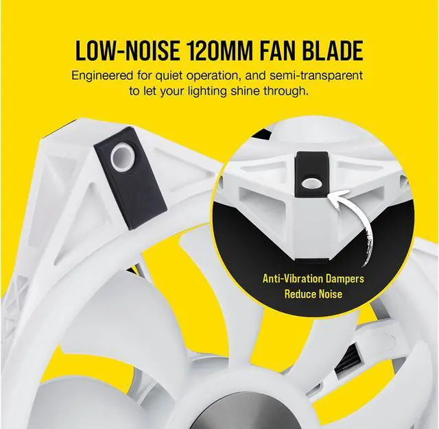 Alt view image 6 of 7 - CORSAIR QL Series, iCUE QL120 RGB, 120mm RGB LED PWM White Fan, Triple Fan Kit with Lighting Node CORE - CO-9050104-WW