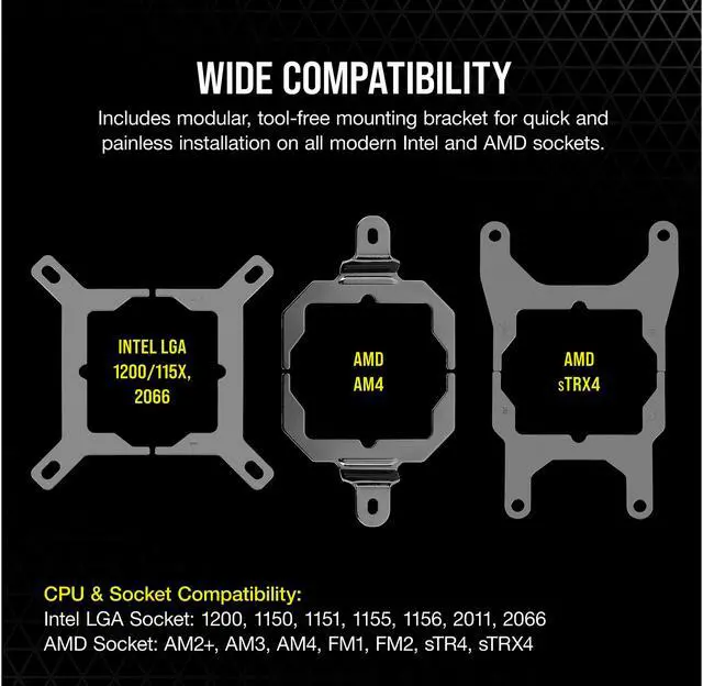 Alt view image 6 of 8 - Corsair Hydro Series, iCUE H100i ELITE CAPELLIX, 240mm Radiator, Dual ML120 RGB PWM Fans, Powerful iCUE Software, Liquid CPU Cooler LGA 1700 Compatible