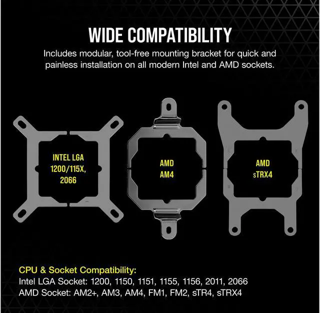 Alt view image 6 of 8 - Corsair Hydro Series, iCUE H115i ELITE CAPELLIX, 280mm Radiator, Dual ML140 RGB PWM Fans, Powerful iCUE Software, Liquid CPU Cooler LGA 1700 Compatible