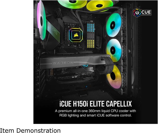 Alt view image 2 of 8 - CORSAIR iCUE H150i ELITE CAPELLIX Liquid CPU Cooler, CW-9060048-WW LGA 1700 Compatible