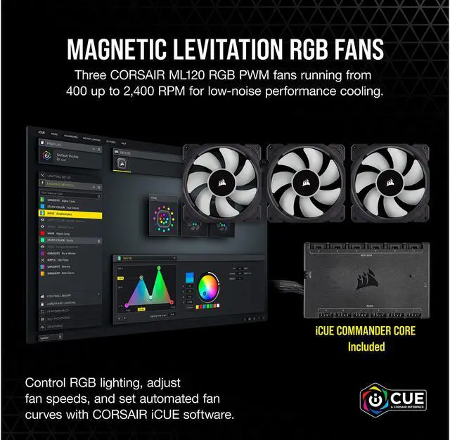 Alt view image 5 of 8 - CORSAIR iCUE H150i ELITE CAPELLIX Liquid CPU Cooler, CW-9060048-WW LGA 1700 Compatible
