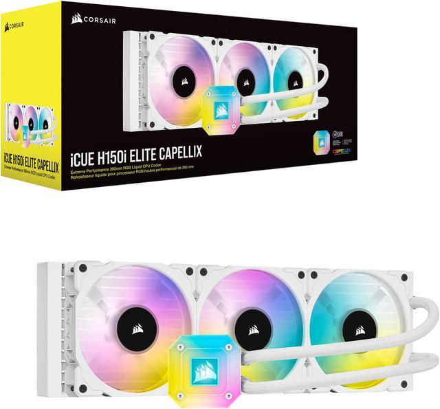 Alt view image 10 of 10 - CORSAIR iCUE H150i ELITE CAPELLIX Liquid CPU Cooler LGA 1700 Compatible - White