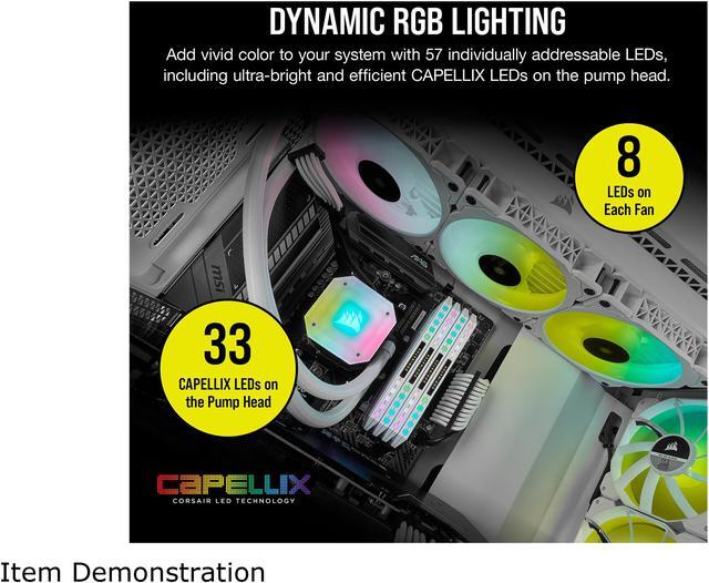 Alt view image 4 of 10 - CORSAIR iCUE H150i ELITE CAPELLIX Liquid CPU Cooler LGA 1700 Compatible - White