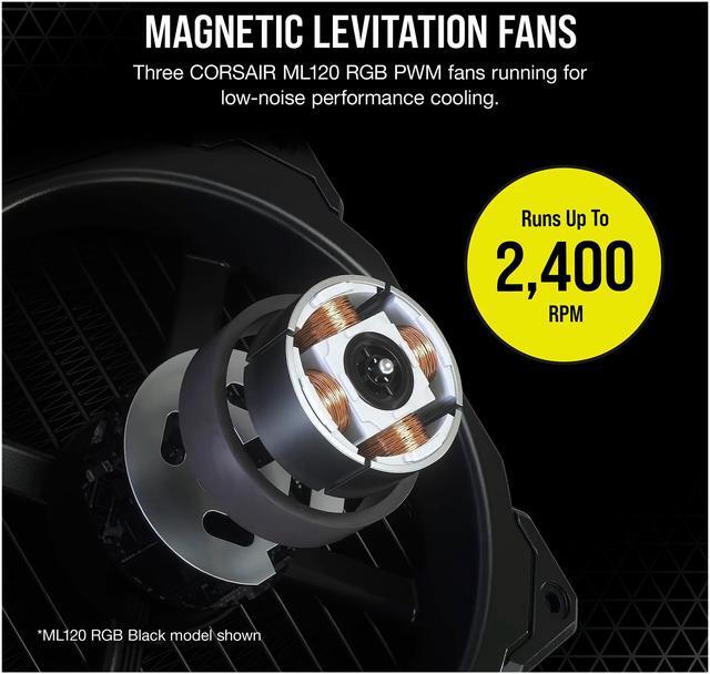 Alt view image 5 of 10 - CORSAIR iCUE H150i ELITE CAPELLIX Liquid CPU Cooler LGA 1700 Compatible - White