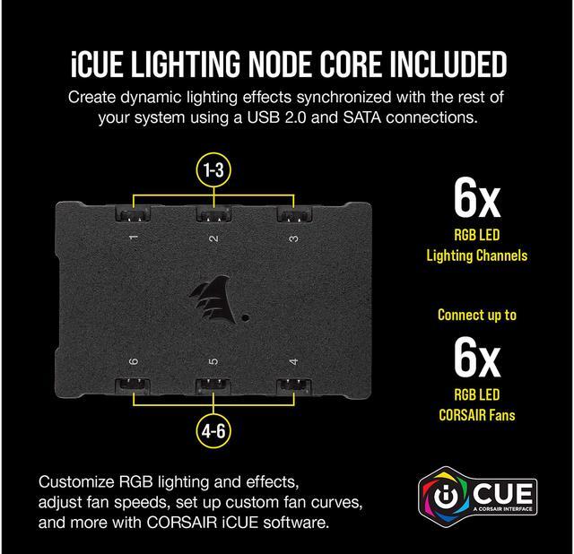Alt view image 2 of 4 - Corsair iCUE SP120 RGB PRO Performance 120mm Triple Fan Kit with Lighting Node CORE, CO-9050094-WW/RF