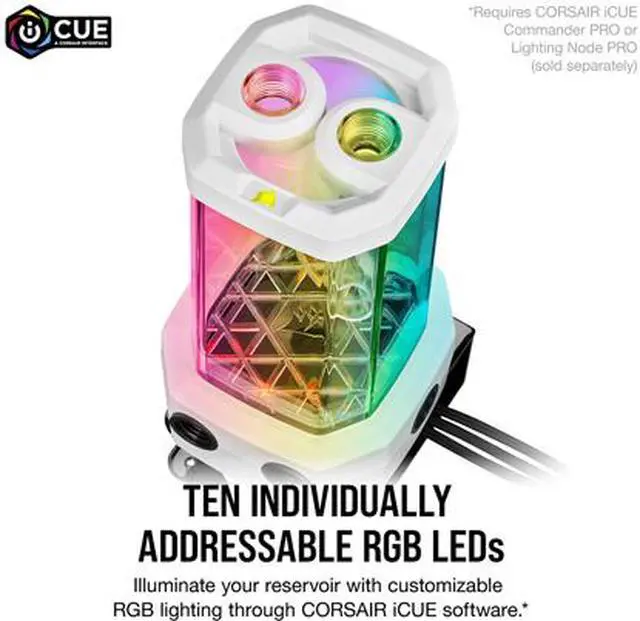 Alt view image 11 of 14 - CORSAIR Hydro X Series XD5 RGB Pump/Reservoir Combo - White - D5 PWM Pump - 330ml Reservoir - Ten Individually Addressable RGB LEDs - Temperature Sensor