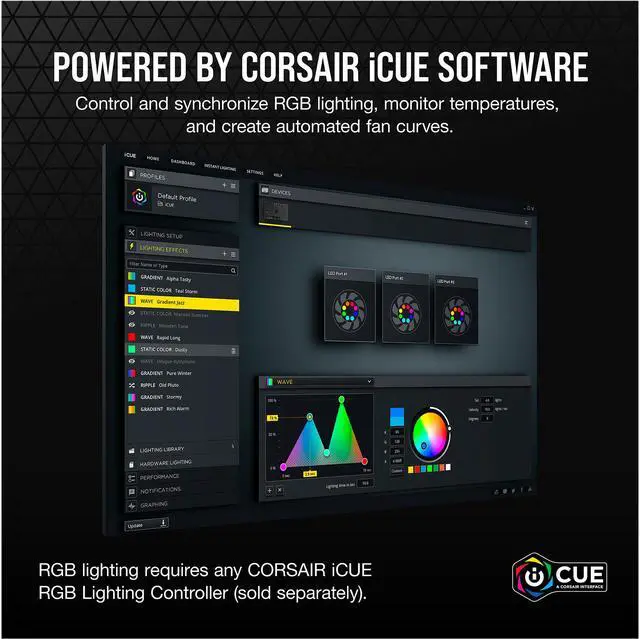 Alt view image 6 of 20 - CORSAIR iCUE SP120 RGB ELITE Performance 120mm PWM Single Fan, CO-9050108-WW