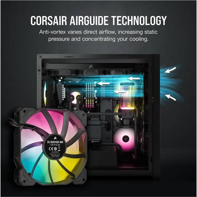 Alt view image 5 of 8 - CORSAIR iCUE SP120 RGB ELITE Performance 120mm PWM Triple Fan Kit with iCUE Lighting Node CORE, CO-9050109-WW