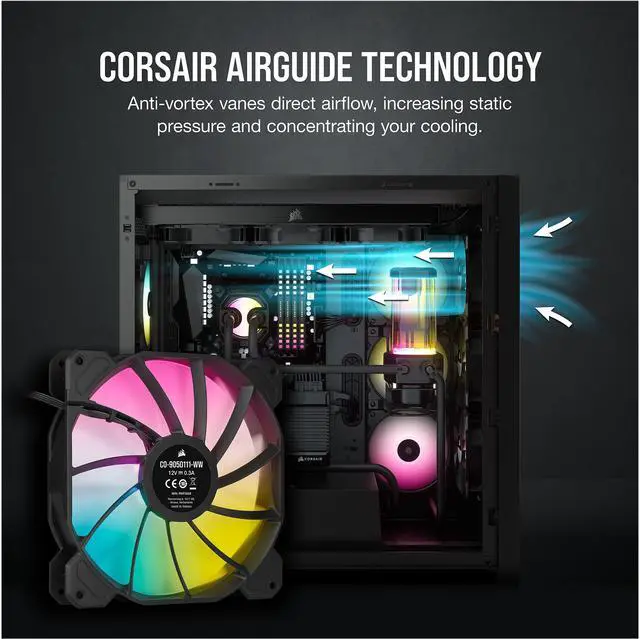 Alt view image 4 of 8 - CORSAIR iCUE SP140 RGB ELITE Performance 140mm PWM Dual Fan Kit with Lighting Node CORE, CO-9050111-WW