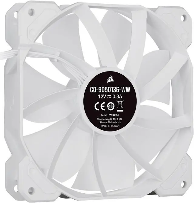 Alt view image 4 of 17 - CORSAIR iCUE SP120 RGB ELITE Performance 120mm White PWM Single Fan (CO-9050136-WW)
