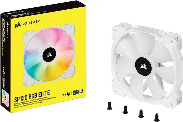 Alt view image 12 of 17 - CORSAIR iCUE SP120 RGB ELITE Performance 120mm White PWM Single Fan (CO-9050136-WW)