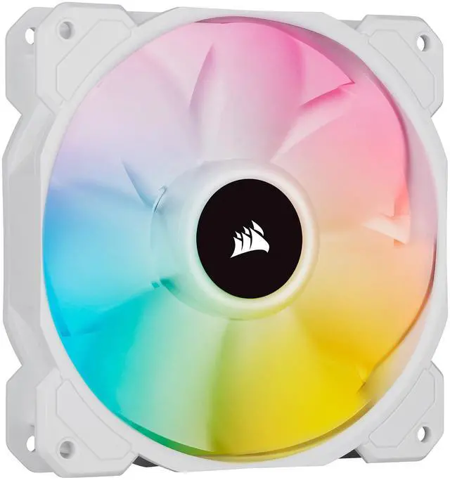 Alt view image 2 of 19 - CORSAIR iCUE SP120 RGB ELITE Performance 120mm White PWM Triple Fan Kit with iCUE Lighting Node