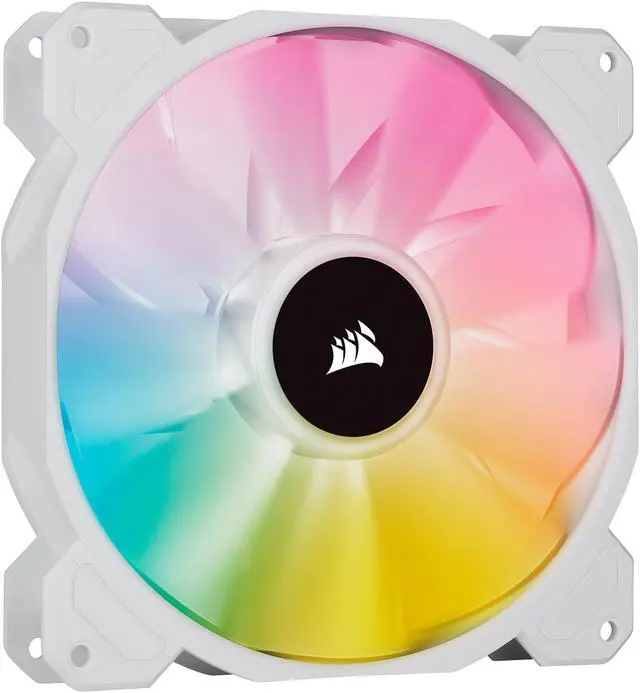 Alt view image 2 of 12 - CORSAIR iCUE SP140 RGB ELITE Performance 140mm White PWM Dual Fan Kit with iCUE Lighting Node CORE