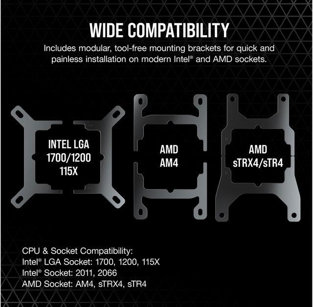 Alt view image 6 of 8 - CORSAIR iCUE H100i ELITE LCD Display Liquid CPU Cooler