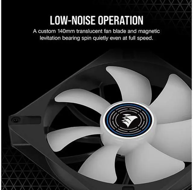 Alt view image 2 of 7 - CORSAIR ML140 LED ELITE Blue Premium 140mm PWM Magnetic Levitation Fan - Black