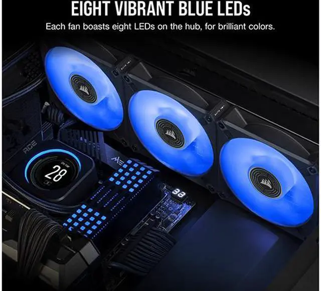 Alt view image 7 of 7 - CORSAIR ML140 LED ELITE Blue Premium 140mm PWM Magnetic Levitation Fan - Black