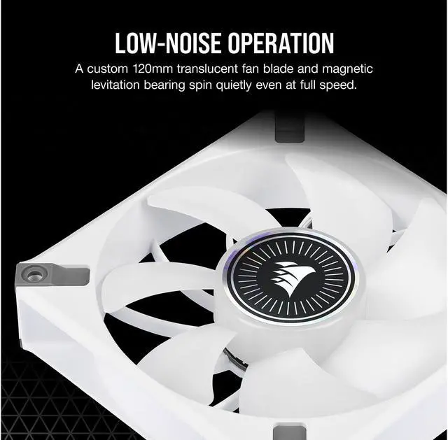 Alt view image 7 of 9 - CORSAIR iCUE ML120 RGB ELITE Premium 120mm PWM Magnetic Levitation Triple Fan Kit with iCUE Lighting Node CORE - White
