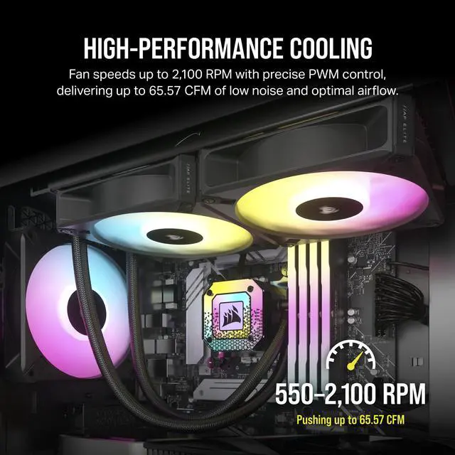Alt view image 3 of 7 - CORSAIR iCUE AF120 ELITE RGB 120mm PWM Fan - Eight RGB LEDs - AirGuide Technology - Fluid Dynamic Bearing - CORSAIR iCUE Software  Compatible