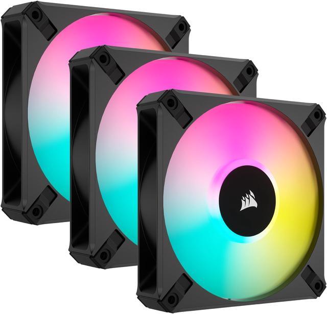 CORSAIR iCUE AF120 RGB ELITE 120mm PWM Triple Fan Kit Eight RGB LEDs Fan - Included iCUE Lighting Node CORE Controller - AirGuide Technology - Newegg.com