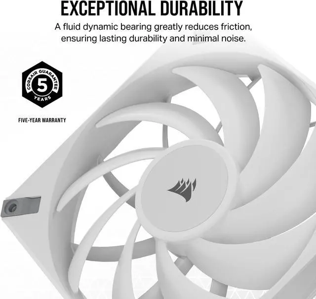 Alt view image 6 of 7 - CORSAIR iCUE AF140 RGB ELITE 140mm PWM Dual Fan Kit - White - Eight RGB LEDs Per Fan - Included iCUE Lighting Node CORE Controller -  AirGuide Technology