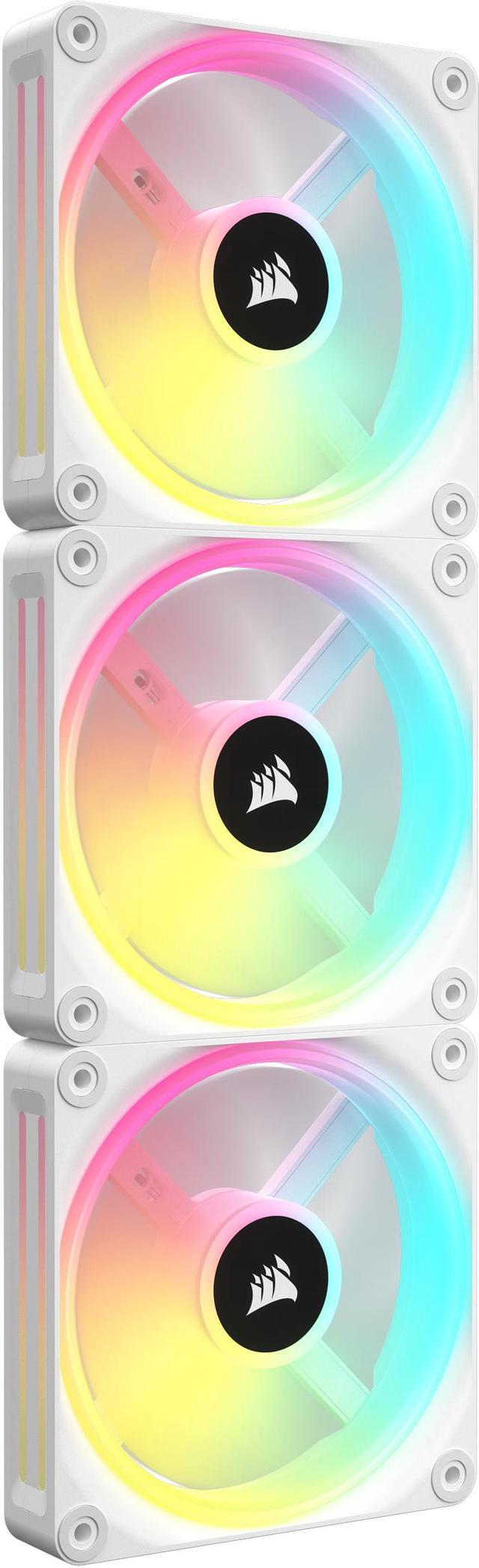 CORSAIR QX RGB Series, iCUE LINK QX120 RGB WHITE, 120mm Magnetic Dome RGB  Fan, Starter Kit 