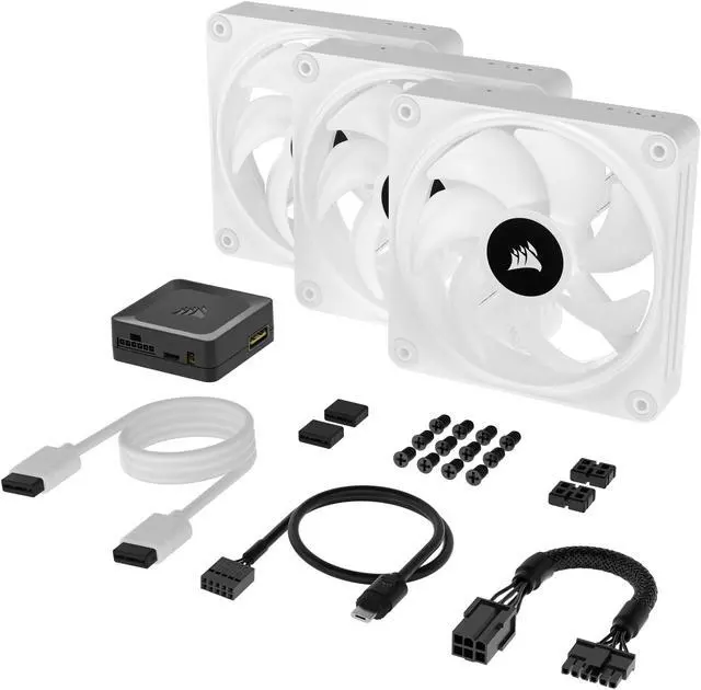 Alt view image 14 of 20 - CORSAIR QX RGB Series, iCUE LINK QX120 RGB WHITE, 120mm Magnetic Dome RGB Fan, Starter  Kit