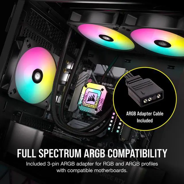 Alt view image 5 of 8 - CORSAIR iCUE AR120 RGB Digital 120mm ARGB-Compatible Fans - Triple Fan Kit - Black