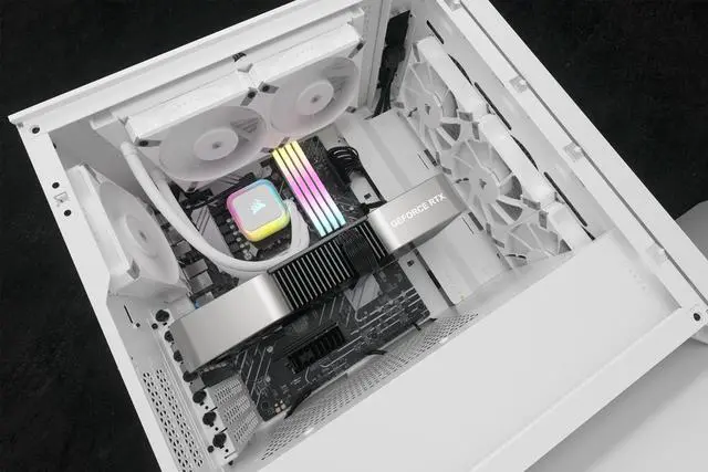 Alt view image 11 of 13 - CORSAIR H100i RGB ELITE Liquid CPU Cooler - White - 16 Dynamic RGB LEDs - AF120 ELITE PWM Fans - Intel LGA 1851, 1700, 1200, 2066, AMD®  AM5 & AM4 Sockets