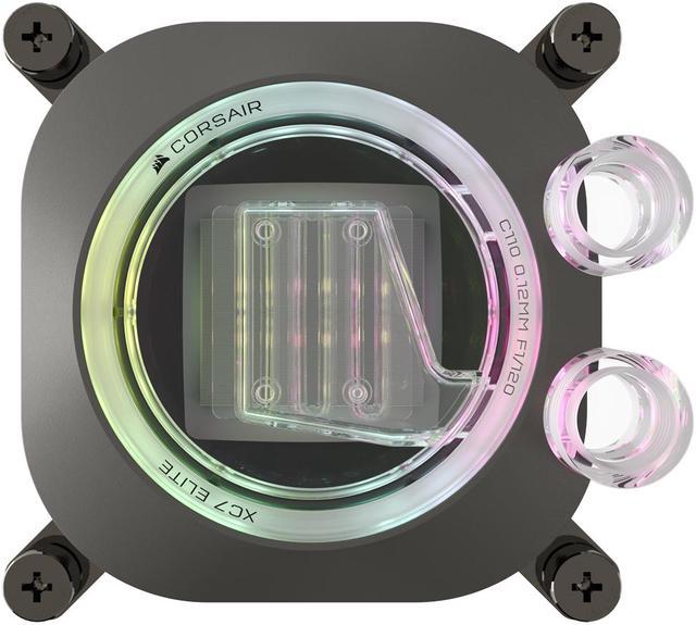  CORSAIR iCUE Link XC7 RGB Elite CPU Water Block - Transparent  Flow Chamber - 24 RGB LEDs - Fits Intel® LGA 1700, AMD® AM5 and Older -  Stealth Gray