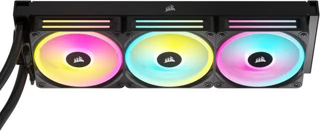 Alt view image 4 of 18 - CORSAIR iCUE LINK H150i LCD Liquid CPU Cooler - QX120 RGB Fans - 360mm Radiator - Fits Intel LGA 1851/1700, AMD AM5 - iCUE LINK System Hub Included