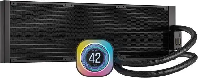 Alt view image 4 of 18 - CORSAIR iCUE LINK H170i LCD Liquid CPU Cooler - QX140 RGB Fans - Large 420mm Radiator - Fits Intel LGA 1851 1700, AMD AM5 - iCUE LINK System Hub Included