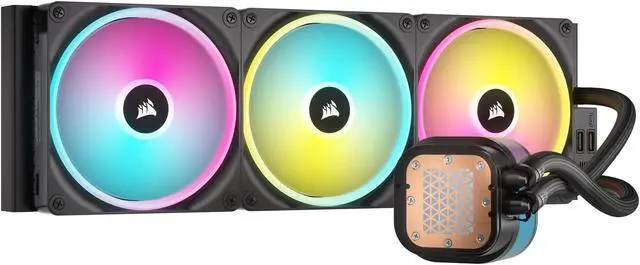 Alt view image 6 of 18 - CORSAIR iCUE LINK H170i LCD Liquid CPU Cooler - QX140 RGB Fans - Large 420mm Radiator - Fits Intel LGA 1851 1700, AMD AM5 - iCUE LINK System Hub Included