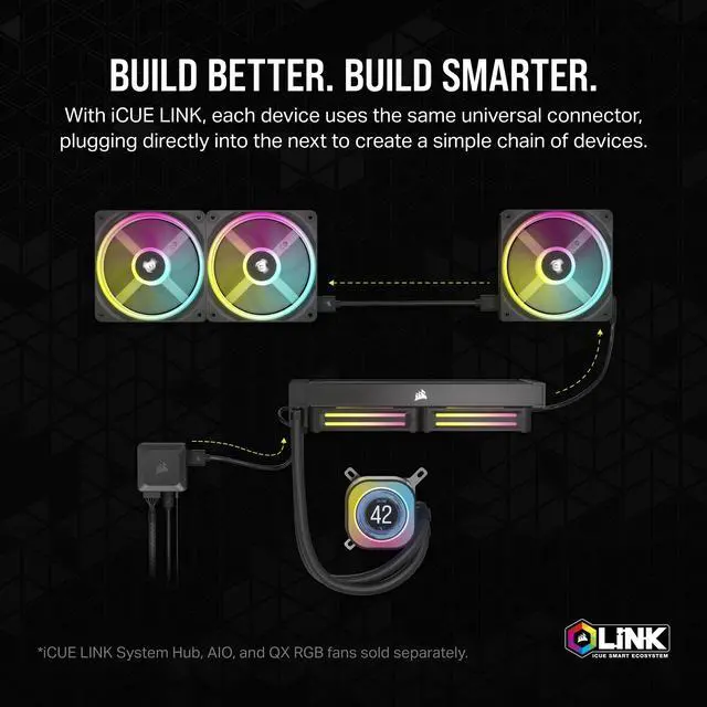 Alt view image 10 of 14 - CORSAIR iCUE Link AIO LCD Screen Module - 2.1” IPS LCD Screen - 24 Individually Addressable RGB LEDs - Tool-Free Installation - Black