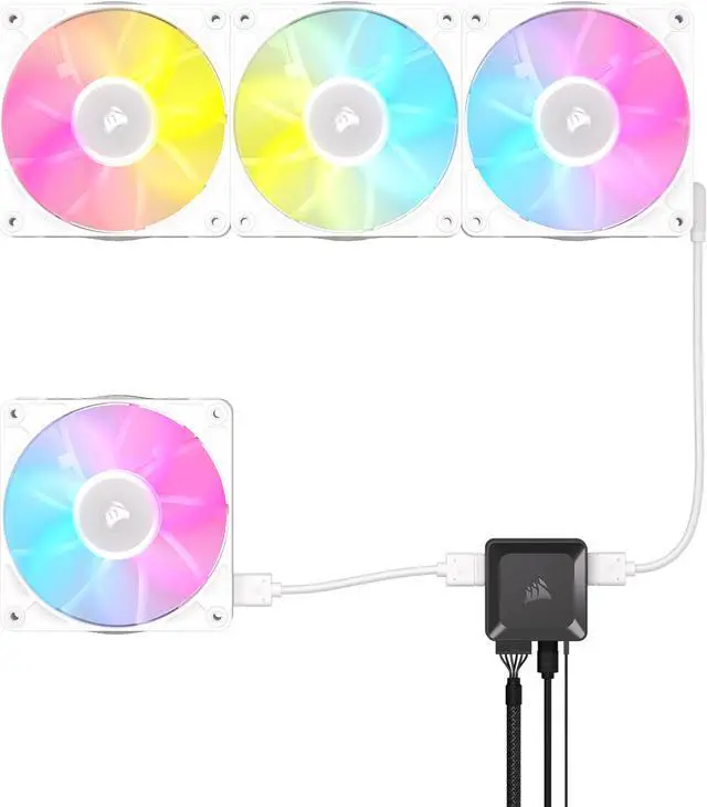 Alt view image 5 of 19 - CORSAIR RX RGB Series, iCUE LINK RX120 RGB White, 120mm Fan, Triple Pack