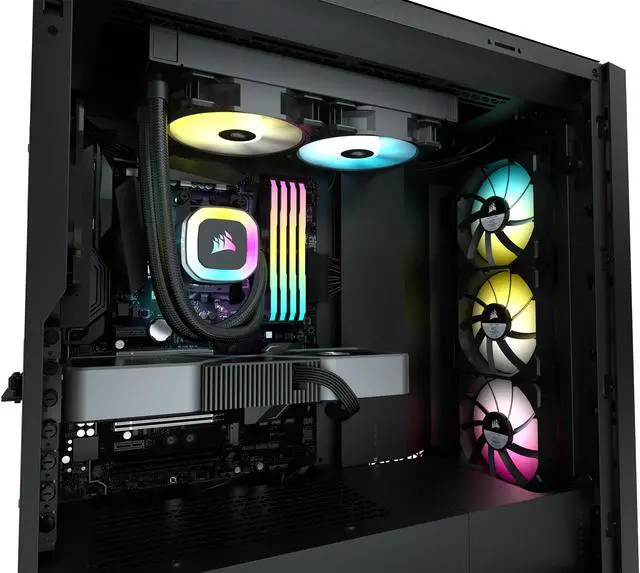 Alt view image 6 of 9 - CORSAIR CORSAIR H100 RGB (575) Liquid / Water Cooling