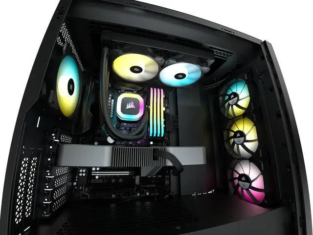 Alt view image 7 of 9 - CORSAIR CORSAIR H100 RGB (575) Liquid / Water Cooling