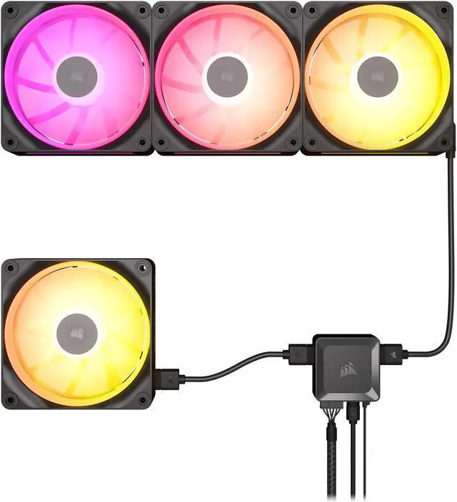 Alt view image 12 of 19 - CORSAIR LX RGB Series, iCUE LINK LX120 RGB, 120mm Fan, Triple Pack