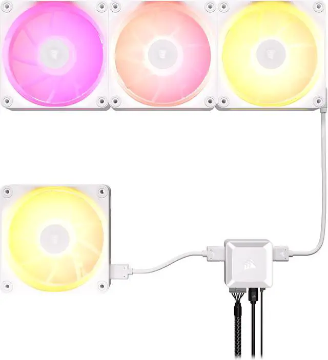 Alt view image 14 of 17 - CORSAIR LX RGB Series, iCUE LINK LX120 RGB White, 120mm Fan, Triple Pack