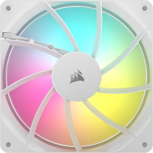 Alt view image 3 of 12 - CORSAIR RS140 ARGB PWM 140mm Fans Dual Pack - White - Simplified Control - Daisy-Chain 4-Pin PWM and +5V ARGB Connections - Concentrated AirGuide Cooling - Magnetic Dome Bearing