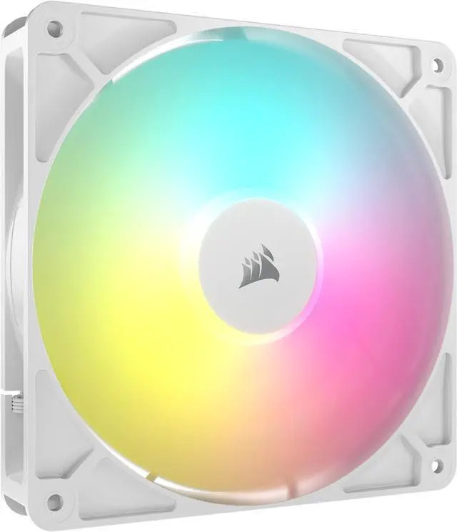 Alt view image 8 of 12 - CORSAIR RS140 ARGB PWM 140mm Fans Dual Pack - White - Simplified Control - Daisy-Chain 4-Pin PWM and +5V ARGB Connections - Concentrated AirGuide Cooling - Magnetic Dome Bearing