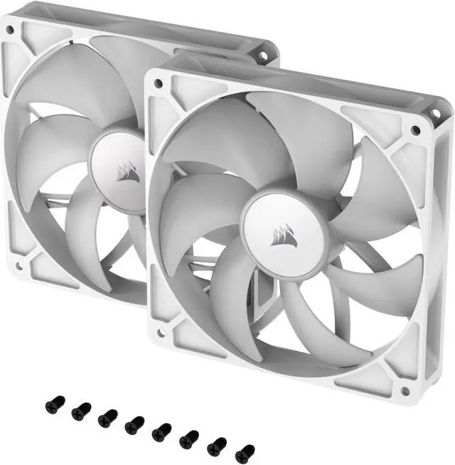 Alt view image 2 of 12 - CORSAIR RS140 ARGB PWM 140mm Fans Dual Pack - White - Simplified Control - Daisy-Chain 4-Pin PWM and +5V ARGB Connections - Concentrated AirGuide Cooling - Magnetic Dome Bearing