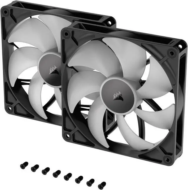 Alt view image 2 of 12 - CORSAIR RS140 ARGB PWM 140mm Fans Dual Pack - Simplified Control - Daisy-Chain 4-Pin PWM and +5V ARGB Connections - Concentrated AirGuide Cooling - Magnetic Dome Bearing